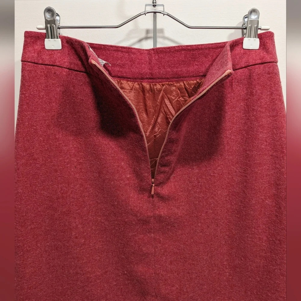 Vintage Heathered Hot Pink Wool Blend Lined Skirt Size 6 - Picture 3 of 4